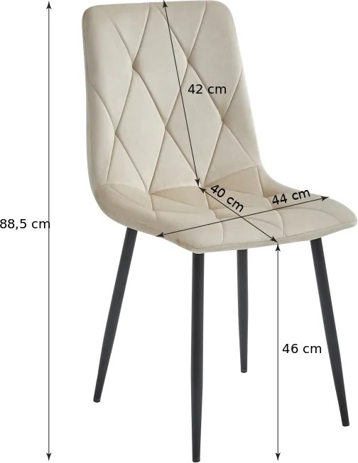 AKCIA Sivá zamatová jedálenská stolička LIBRA s čiernymi nohami II. trieda