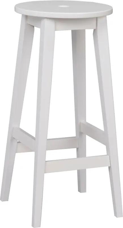 Biela stolička s nohami z brezového dreva Rowico Metro, výška 75 cm