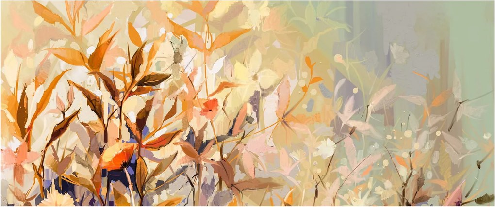 Obraz - Maľované rastliny (120x50 cm)