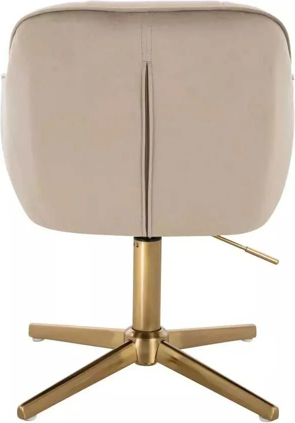 LuxuryForm DESIGN Stolička AVOLA VELUR na zlatom kríži - latte
