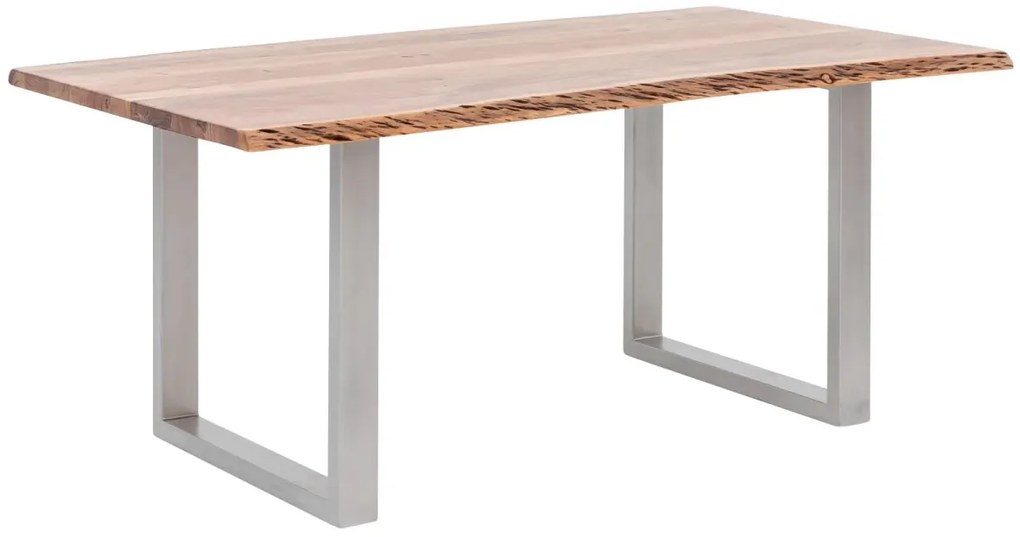 furniture-nabytek.cz - Masivní jídelní sestava Bullwer s 4 židlemi Reefton, akácie a látka, lakovaná, hnědá