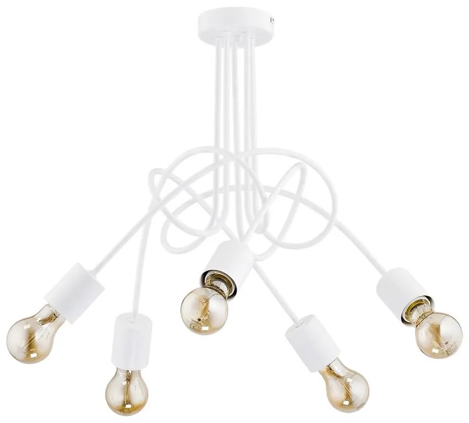 Prisadený luster TANGO 5xE27/15W/230V biela