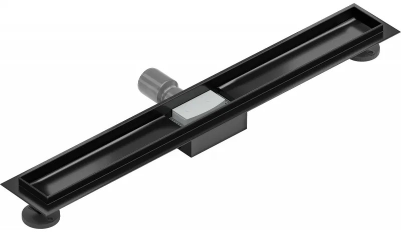 Mexen Flat nerezový sprchový žľab 70 cm - telo žľabu bez krytu, čierna, 1715070