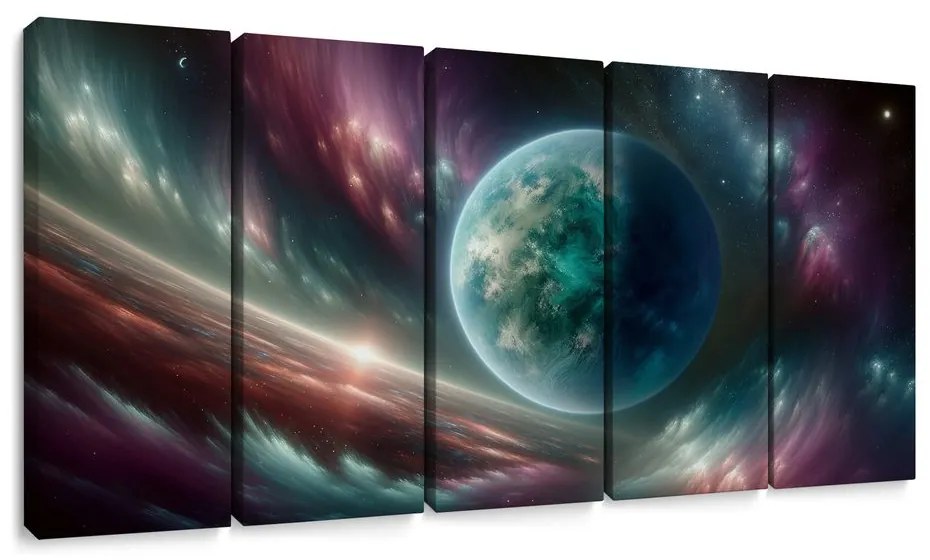 5-dielny obraz galaxia a planéta