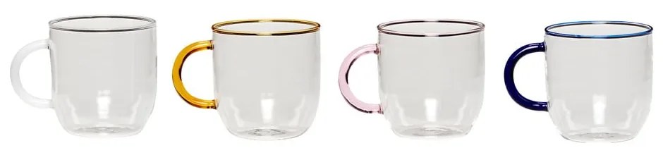 Sklenené hrnčeky v súprave 4 ks Kiosk – Hübsch