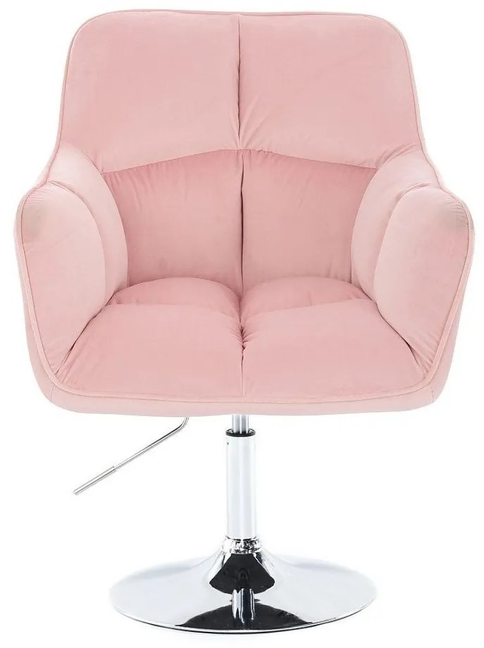 LuxuryForm DESIGN Kreslo AMALFI VELUR na striebornom tanieri - ružové