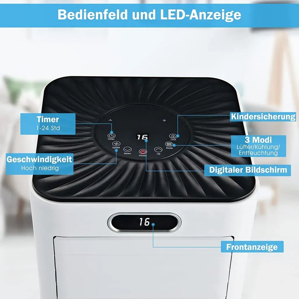 4 v 1 klimatizácia Chladenie & Ventilácia & Odvlhčovanie Prenosná klimatizácia s diaľkovým ovládaním 9000 BTU pre 30㎡