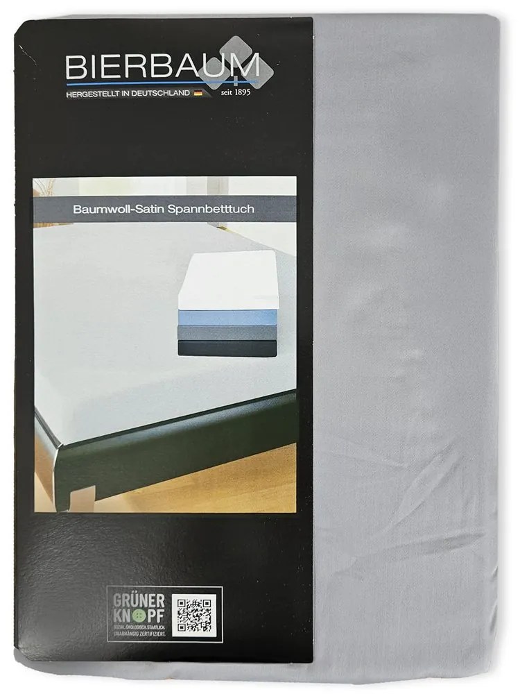 Bierbaum saténová plachta Platin - stredne sivá - 140x200 cm