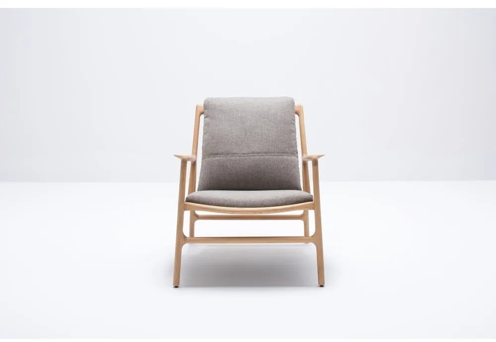 Kreslo v sivo-prírodnej farbe Dedo – Gazzda