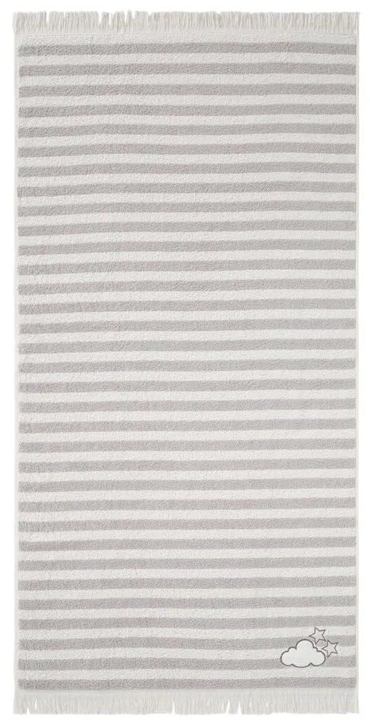 LUPILU® Detská froté mäkká osuška, 70 x 140 cm (šedá / biela), šedá / biela (100305699)