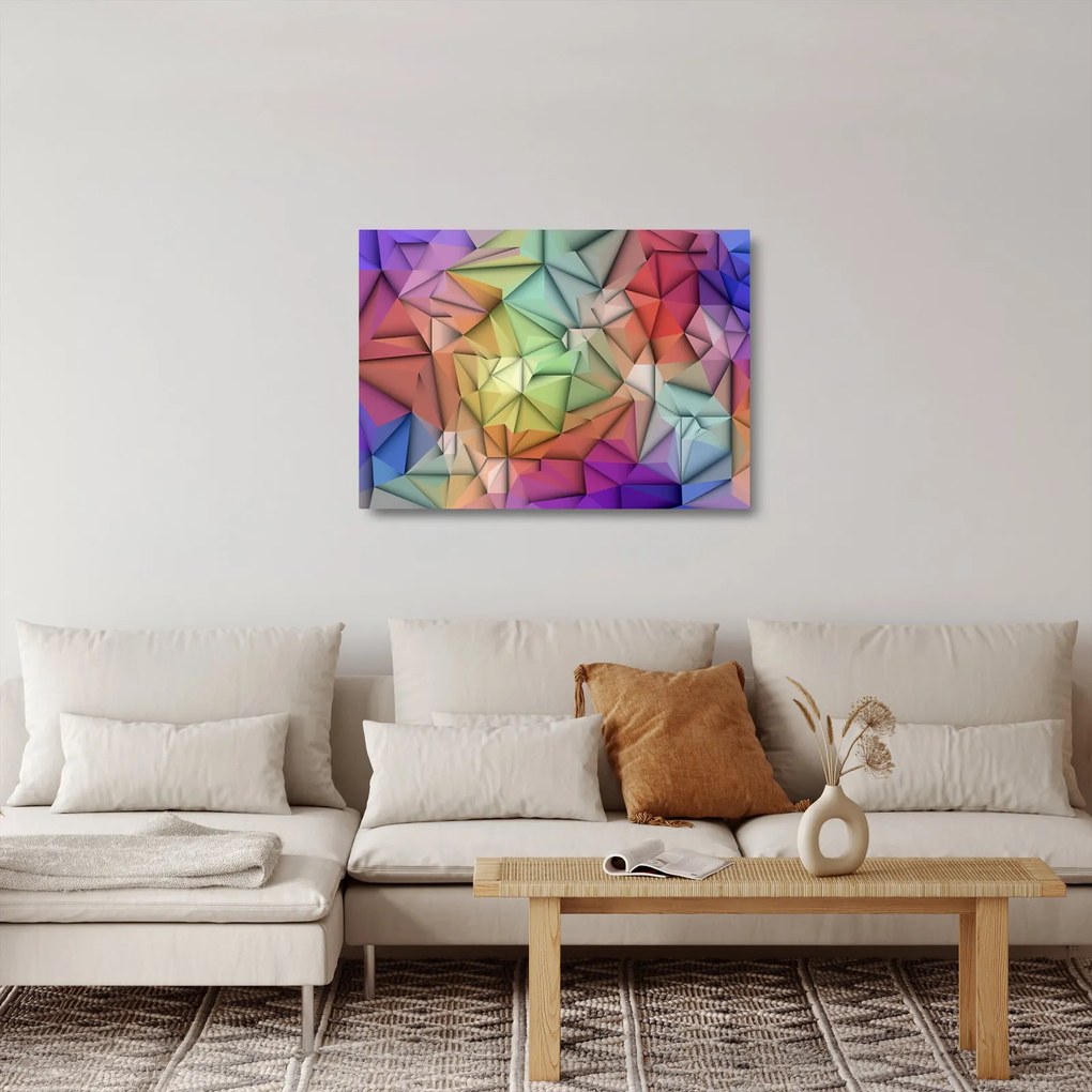 Sklenený obraz - Polygonálna abstrakcia (70x50 cm)