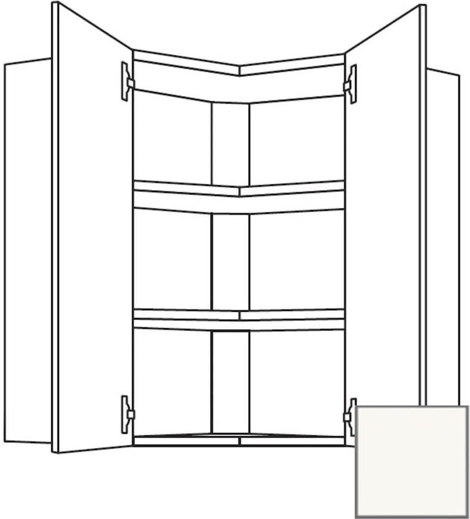 Kuchynská skrinka horná Naturel Erika24 rohová 60 cm biela lesk 450.WE6002L