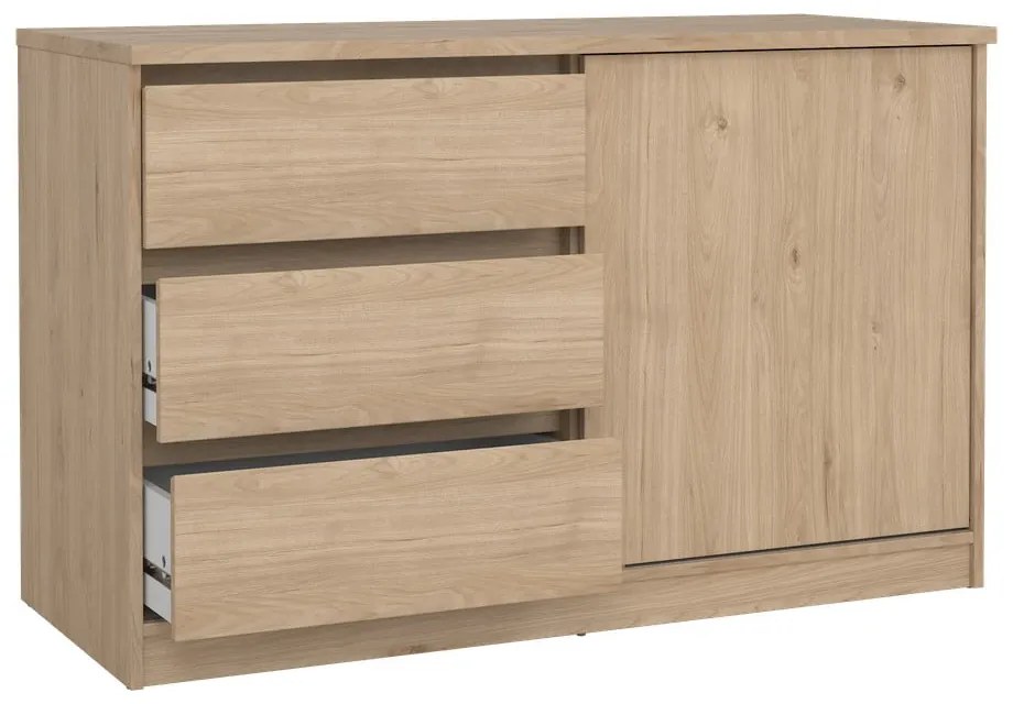 Komoda v dekore duba s posuvnými dverami v prírodnej farbe 119x76x50 cm Naia – Tvilum
