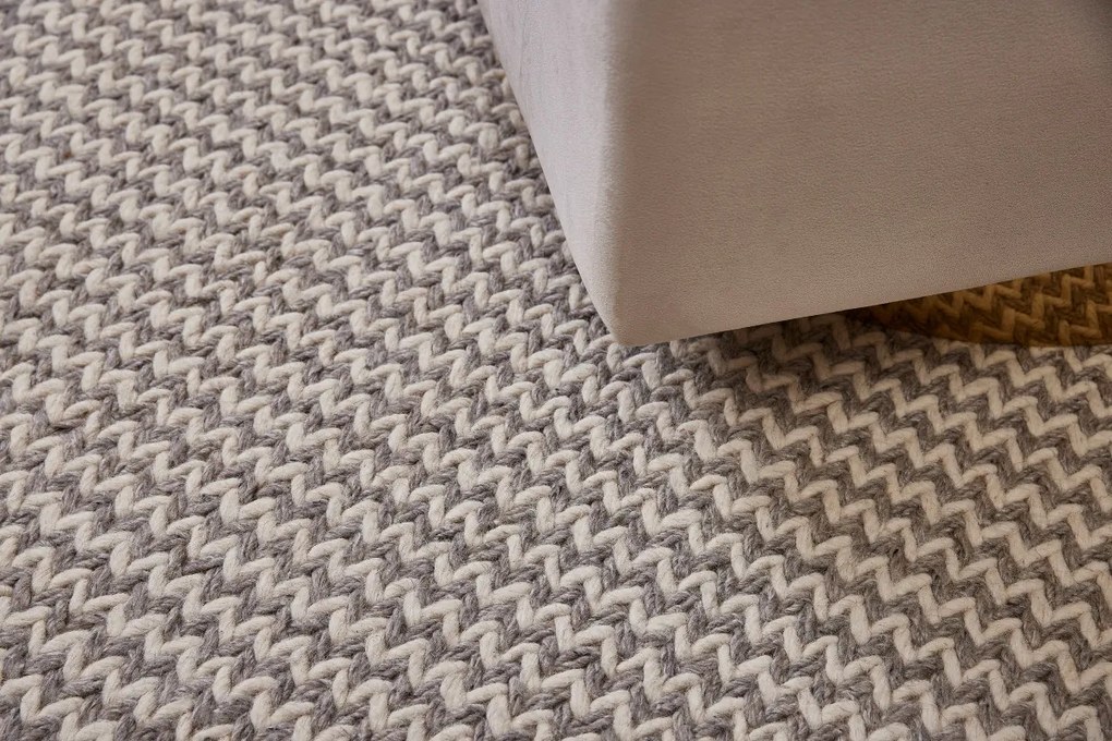 Ručne viazaný kusový koberec Fusilli DE 9415 White Mix, 80x150, biela, obývacia izba, Diamond Carpets India