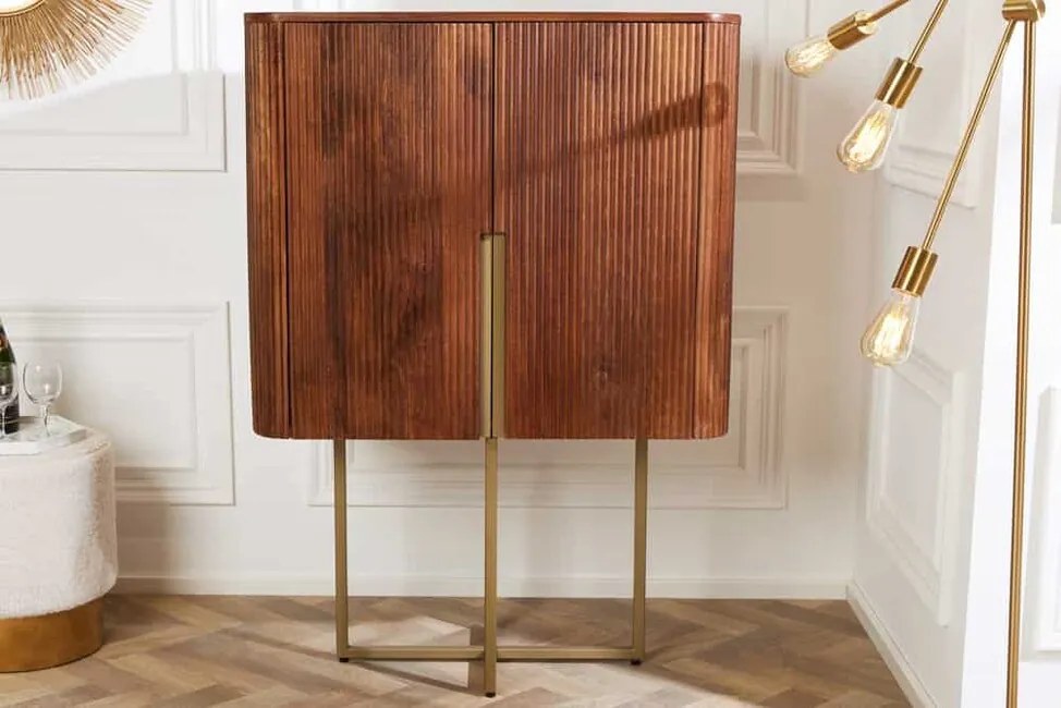 Dizajnová vysoká komoda z masívu Gatsby Mango 80cm