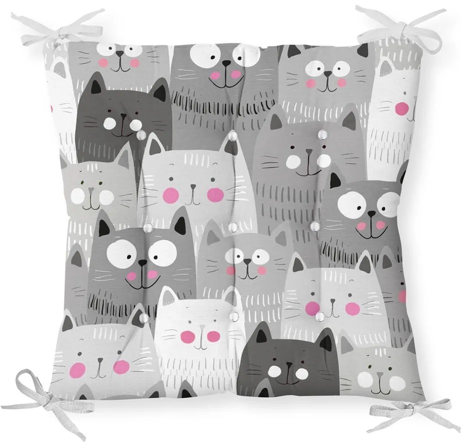 Sedák na stoličku Minimalist Cushion Covers Gray Cats, 40 x 40 cm