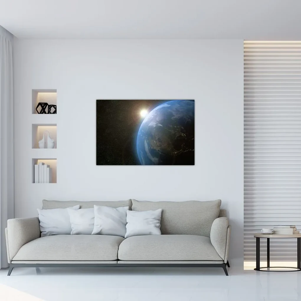 Obraz krajiny z vesmíru (90x60 cm)