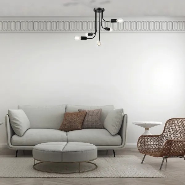 Prisadený luster TRINITY 5xE27/15W/230V čierna