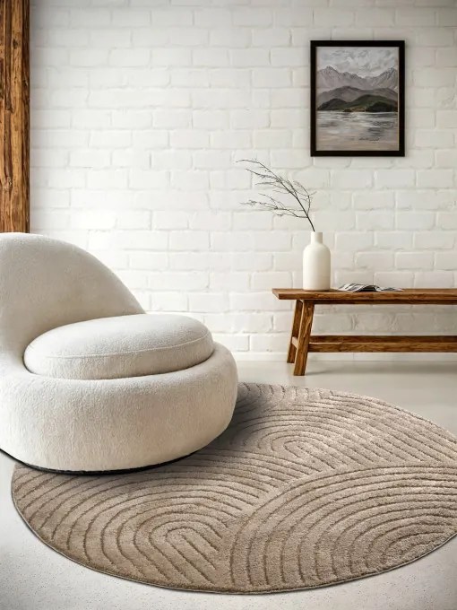 Koberec Elle Decoration New York Panglao taupe kruh