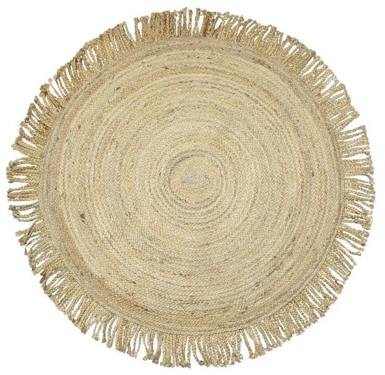 Prírodné jutové koberec so strapcami - Ø120 * 1cm