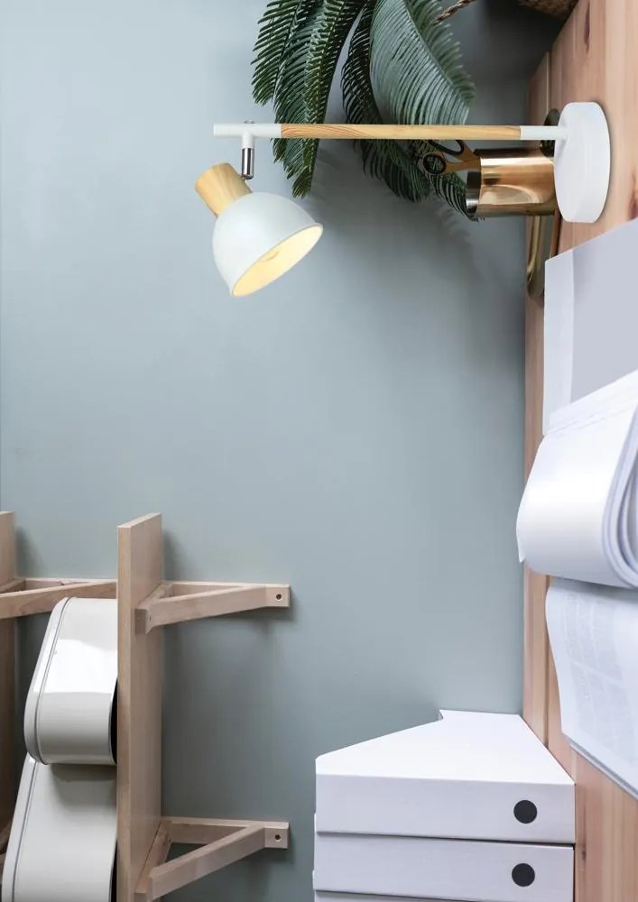 Candellux BONDO Stolná lampa 1X40W E14 wood and white 41-80011