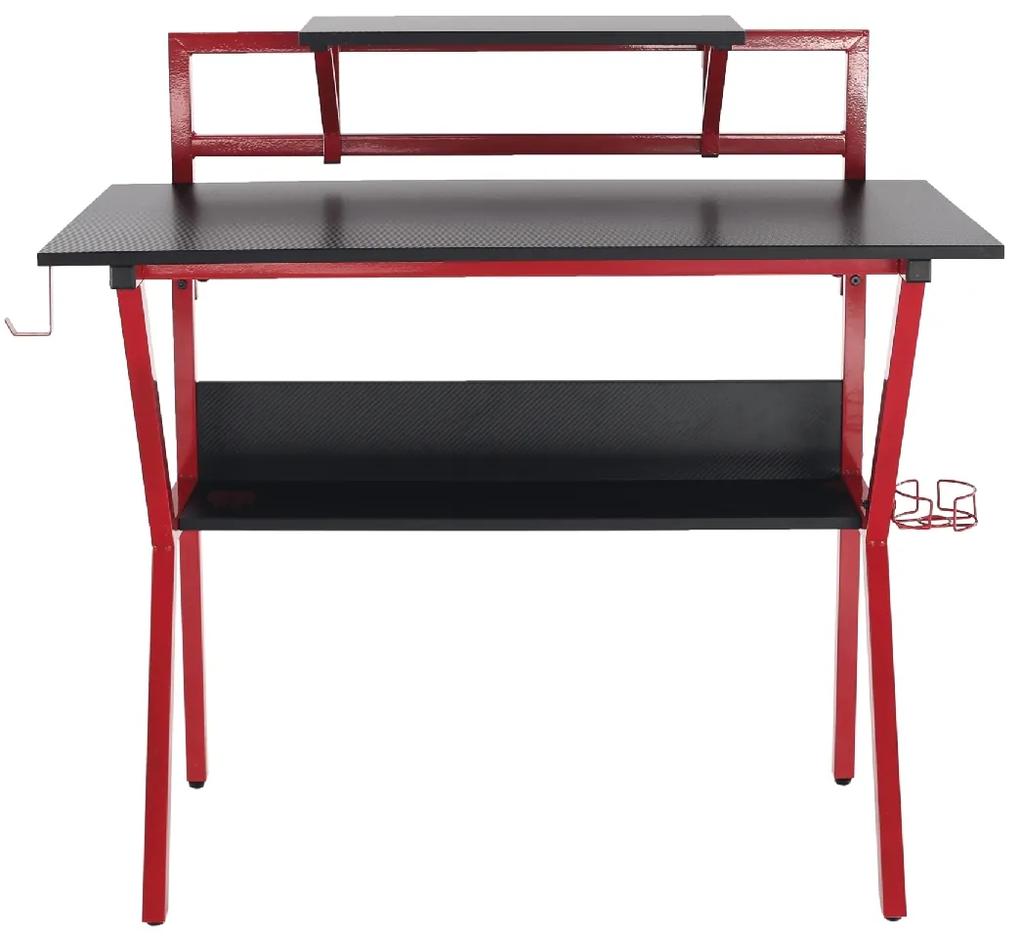 Herný stôl Taber - červená / čierna