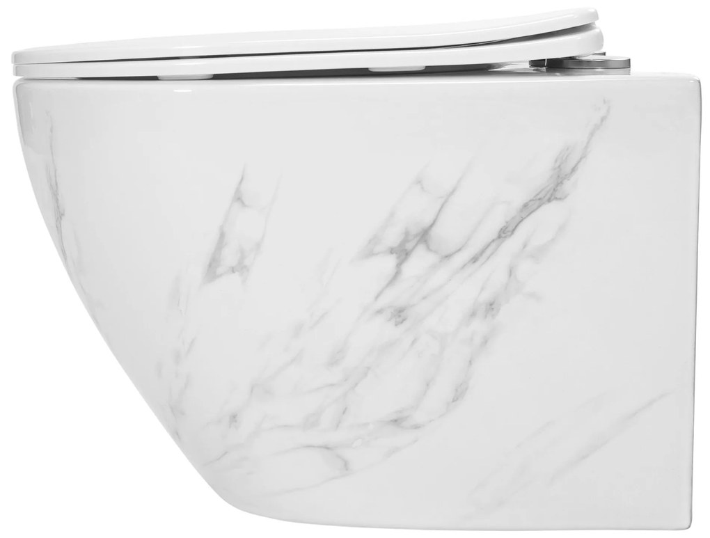 Rea Carlos Nature Marble, závesná WC misa Rimless 495x370x355 mm, imitácia kameňa, REA-C6606