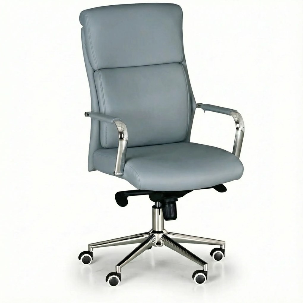 Kožená kancelárska stolička VIRO, sivá