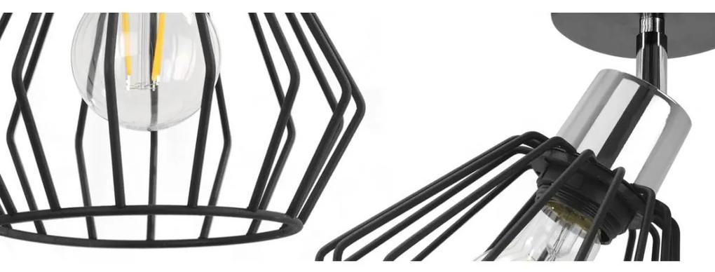 Bodové svietidlo Nuvola 4, 1x čierne drôtené tienidlo, (možnosť polohovania), g