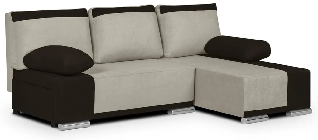 Rohová sedacia súprava s funkciou spania DROP Béžová/hnedá
