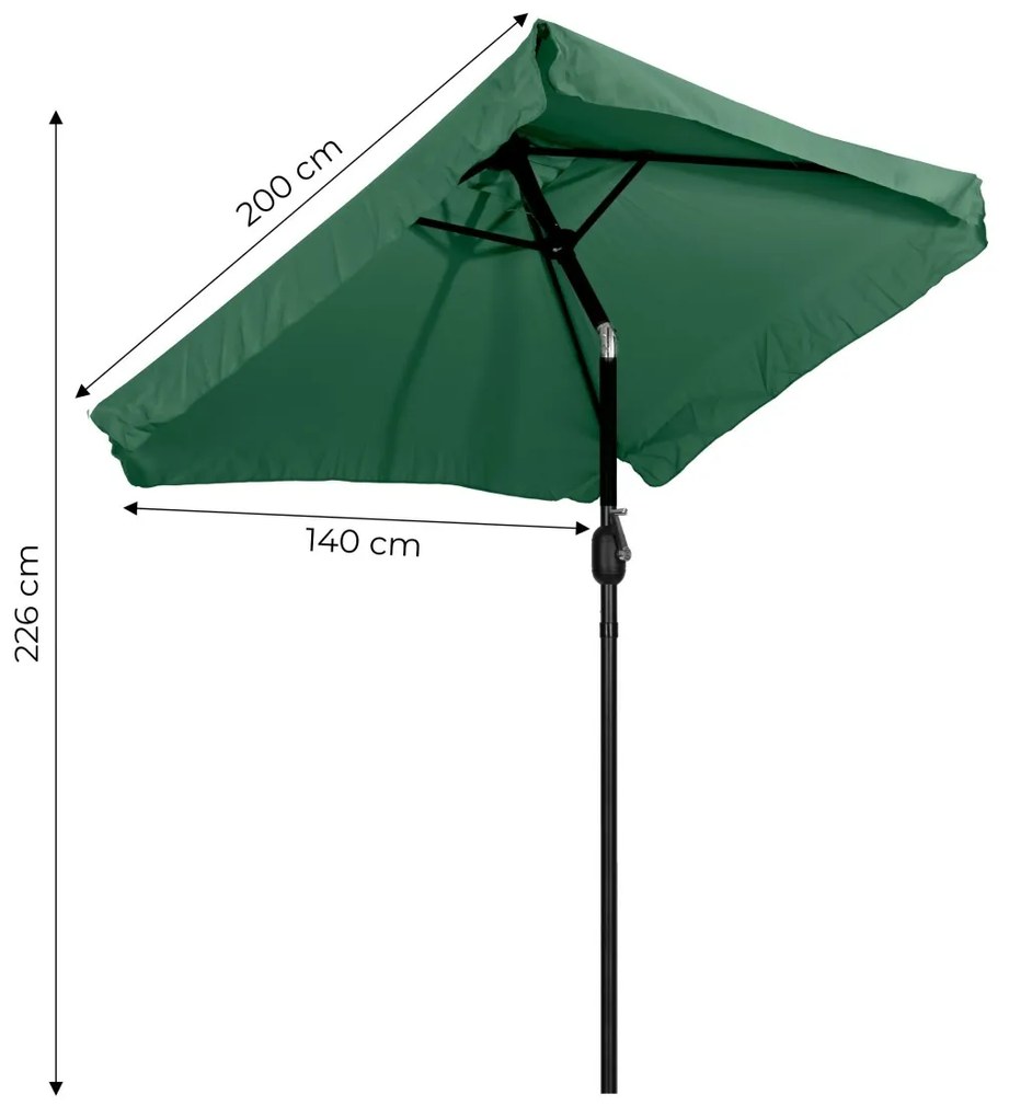 Záhradný slnečník DELISSA 200x140 cm zelený