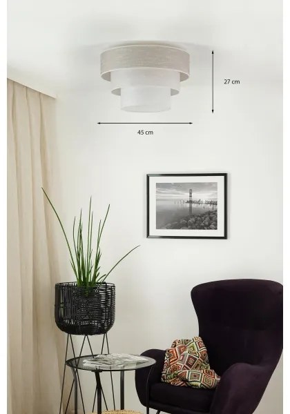 Brilagi - Stropné svietidlo ALASKA LUNETA 1xE27/15W/230V pr. 45 cm šedá/krémová