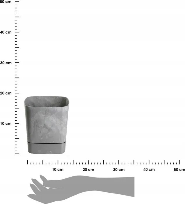 Plastový květináč s podmiskou Cubi 19x19 cm - výber z 6 prevedení