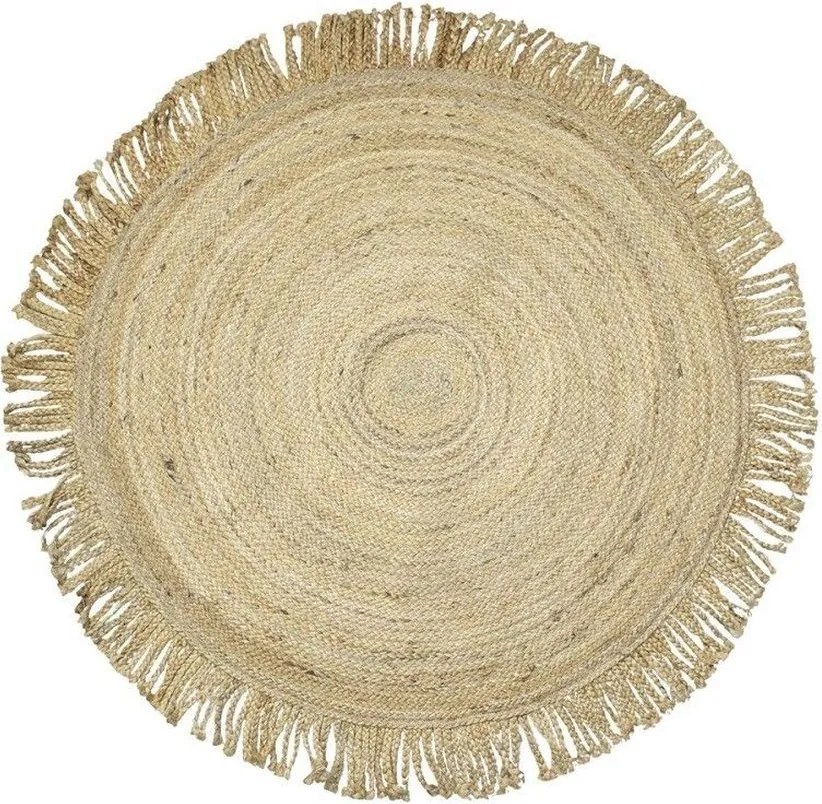 Jutový koberec třásně Ø120 cm - Ø120*1cm