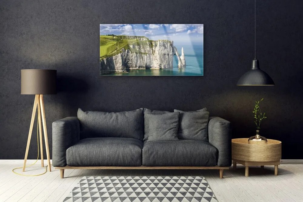 Skleneny obraz Útes pobrežie more skaly 120x60 cm