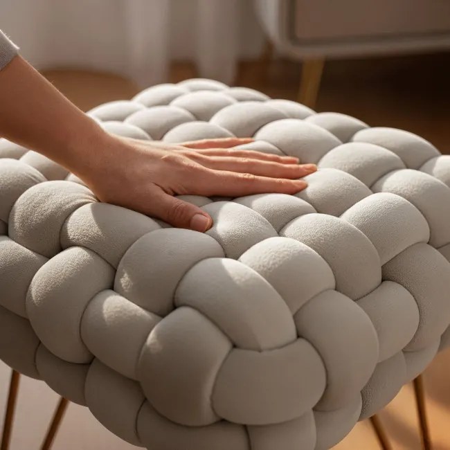 Taburetka DOTTY krémová