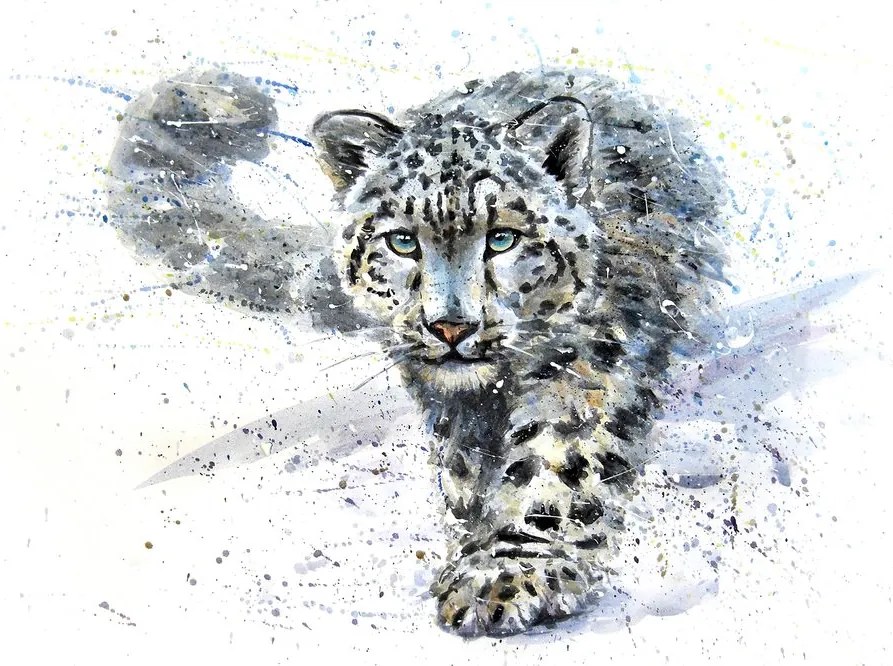 Samolepiaca tapeta kresba dravého leoparda
