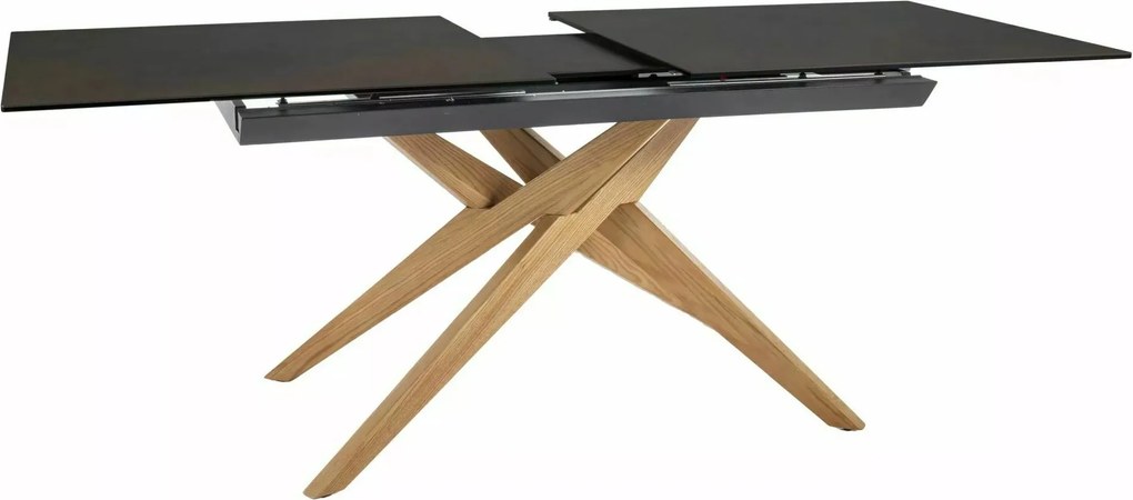 Jedálenský rozkladací stôl Loreto 180/230 cm keramika hnedý/dub prírodný