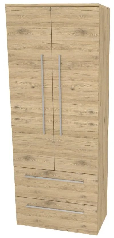 Mereo Bino, kúpeľňová skrinka vysoká 163 cm, dvojitá, Multidecor, Dub San remo sand, MER-CN699DSAN