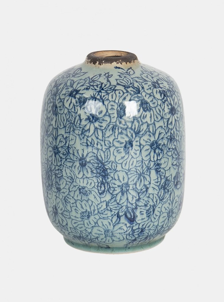 Clayre & Eef modrá kvetovaná váza