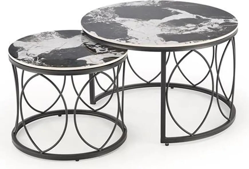 Konferenčný stolík Alexandra čierna mramor/čierna