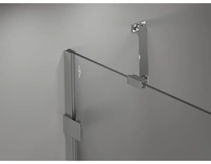 Mexen, Mexen Lunar ľavé otočné sprchové dvere 125 cm, transparentné, chróm - 834-125-000-01-00-L