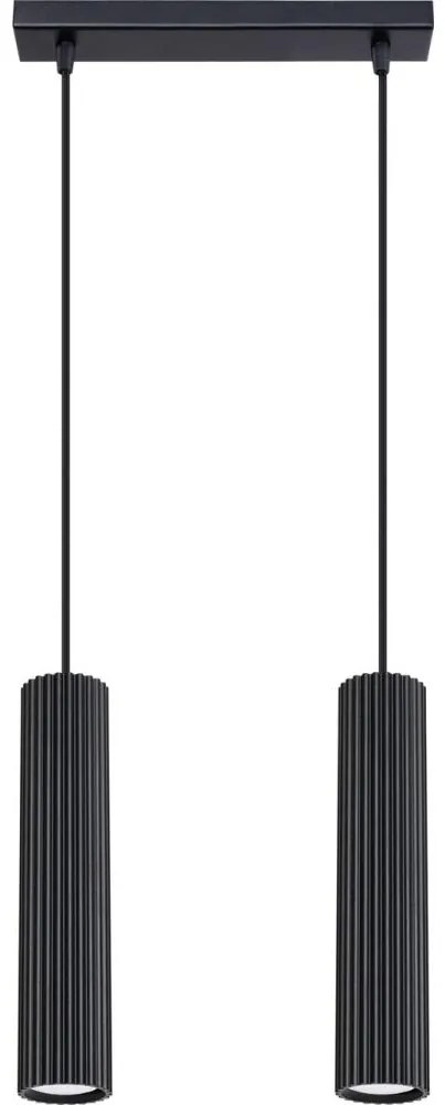 Sollux SL.1574 - Luster na lanku KARBON 2xGU10/10W/230V čierna
