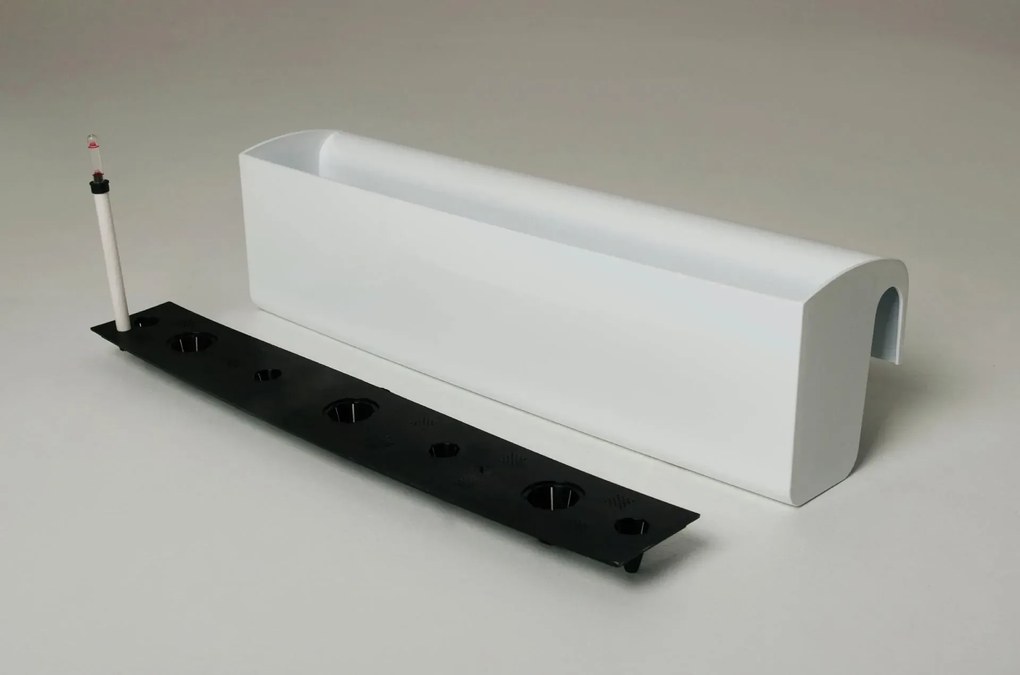 Balkónový hrantík BALKONA CLASSICO, plast, šírka 80 cm, biely lesk