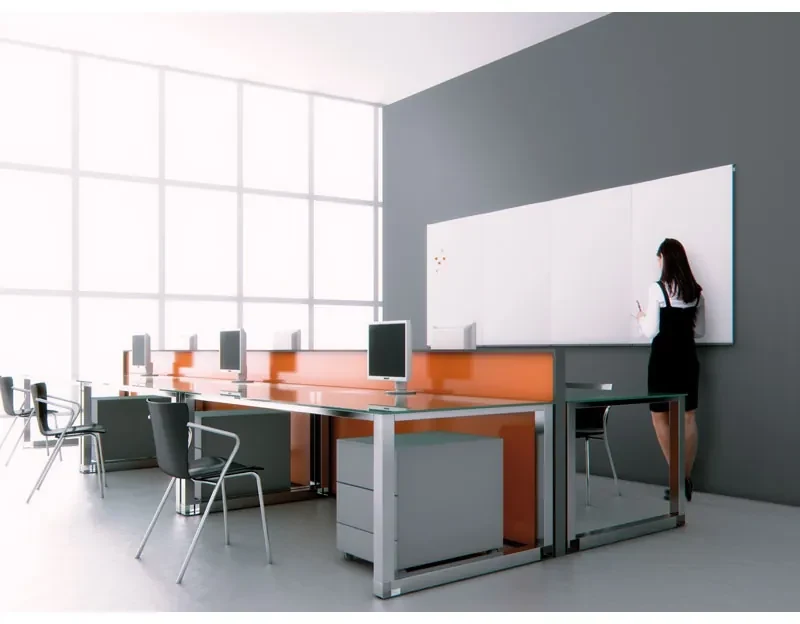 Bi-Office Bezrámová biela popisovacia tabuľa, magnetická, 1480 x 980 mm