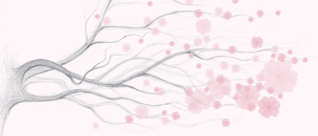 Obraz - Ružové kvety (120x50 cm)