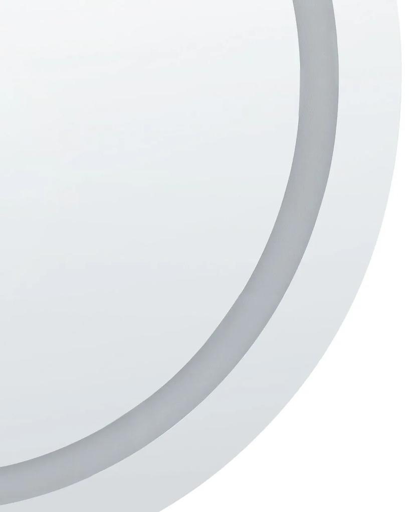 Okrúhle nástenné LED zrkadlo ø 79 cm strieborné COURSEULLES Beliani