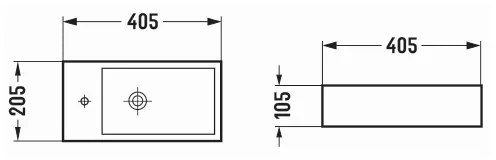 Mexen Inez, umývadlo na dosku, pravé, 40 x 20 cm, svetlá šedá matná, 21484061R