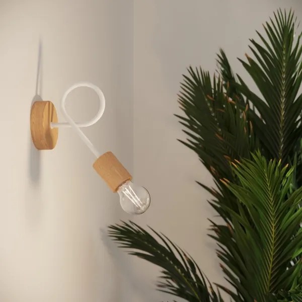 Sollux SL.1473 - Nástenná lampa EMBER 1xE27/15W/230V biela/béžová/buk