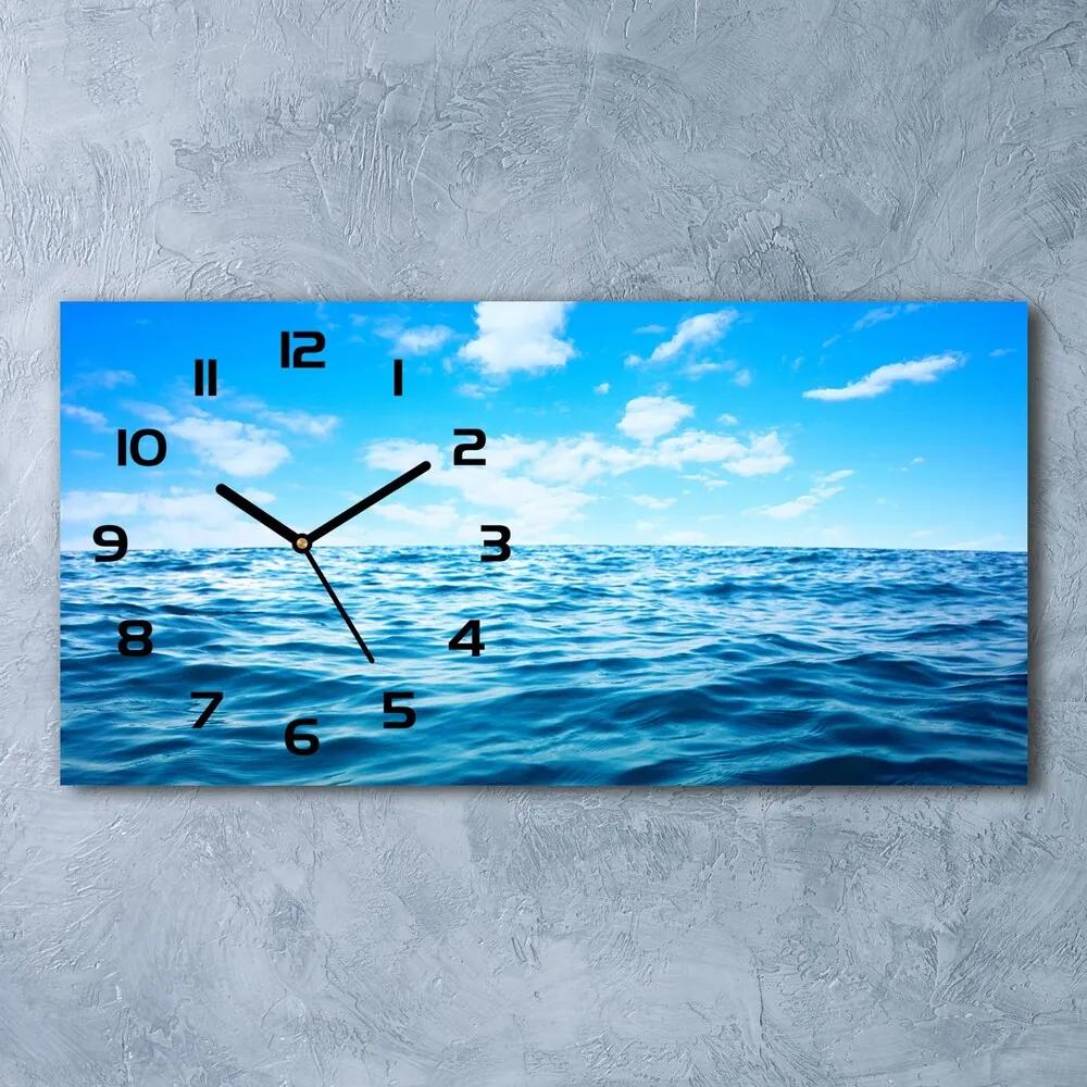 Moderné sklenené hodiny na stenu Morská voda pl_zsp_60x30_f_104561146